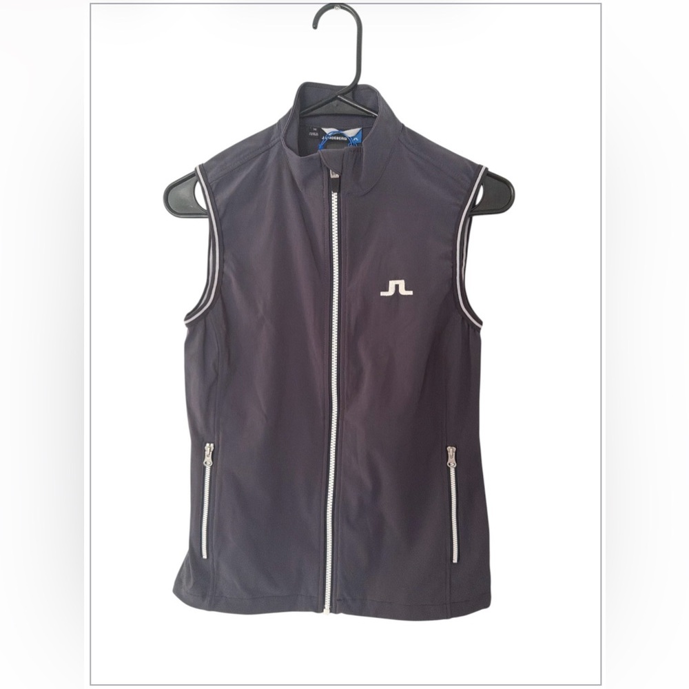 J.Lindeberg Women’s Golf Vest Black Full Zip Performance Jacket Size S